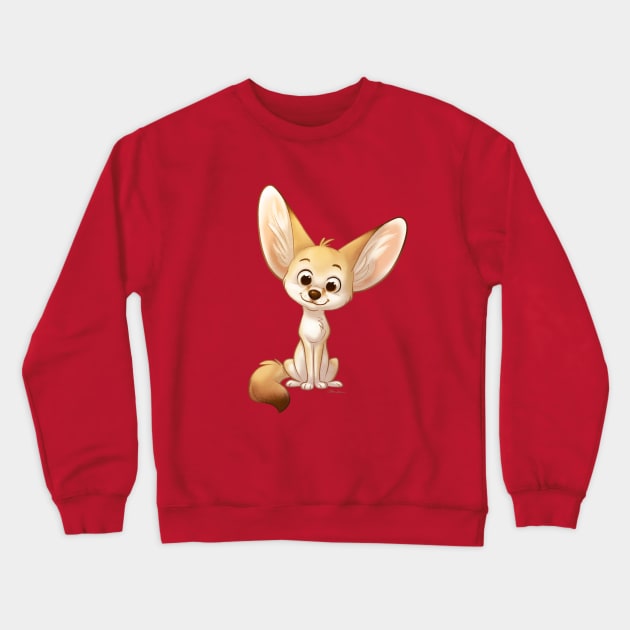 Fennec Fox Crewneck Sweatshirt by ChelseaKenna